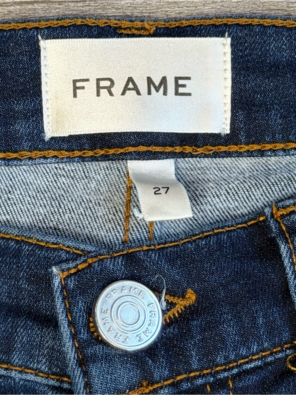 FRAME Le High Straight Long Jeans in Majesty Wash Size 27 Inseam 30” - Picture 3 of 13